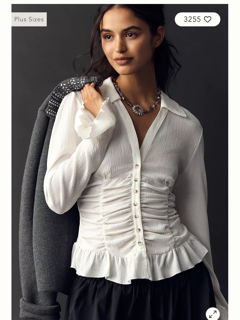 Anthropologie Mauve Ruched Blouse